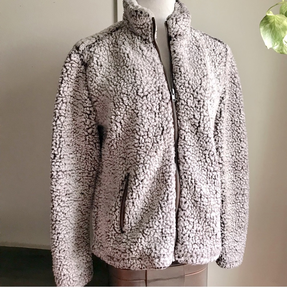 Alter’d State Cozy Women’s Gray Sherpa Jacket - Full Zip Fleece S